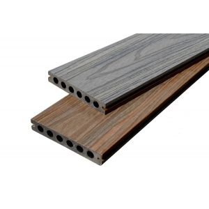WPC coextrudierte Terrassendielen Komplettangebot - braun / grau