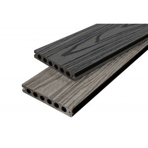 WPC coextrudierte Terrassendielen Komplettangebot - schwarz / grau