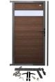 WPC Gartentür mit Glas - Redwood braun