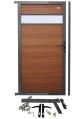 WPC Gartentür mit Glas - Redwood braun