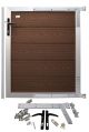 WPC Systemzaun Gartentür - Chocolate braun
